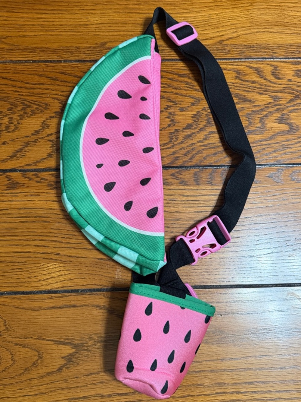 Watermelon Fanny Pack with Cup Holder - Pink & Green